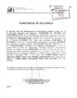 Constancia de solvencia de la DEI